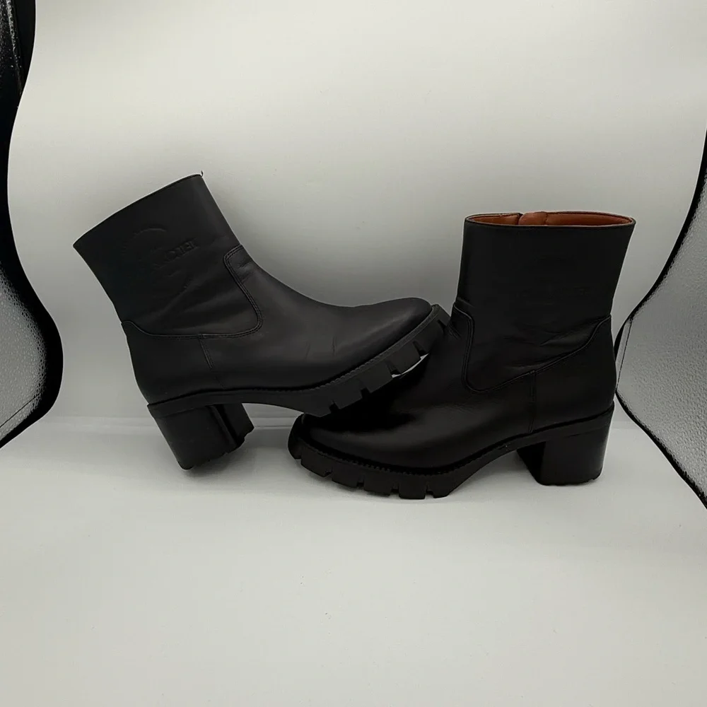 Coach Black Ankle Booties with Gold Zipper - Picture 10 of 10